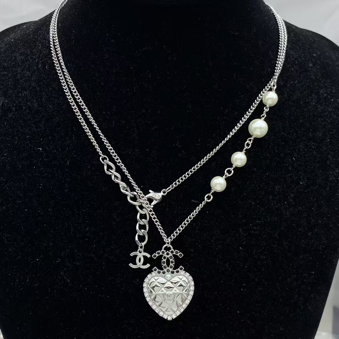 Chanel Multi Wear Ways Heart Pendant Long Chain Necklace - Rep Fashion™