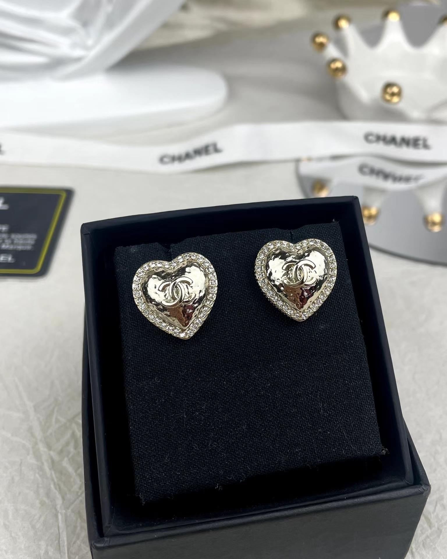 Chanel Gold Love Heart Stud Earring - Rep Fashion™