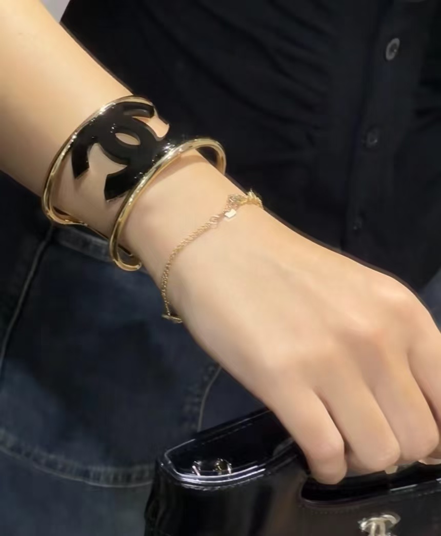 Chanel Open Cuff Funky Exaggerated Geometric Bangle Bracelet - Rep Fashion™