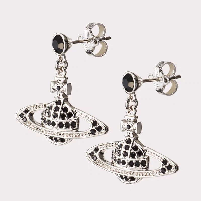 Vivienne Westwood Black Diamond Saturn Earring - Rep Fashion™