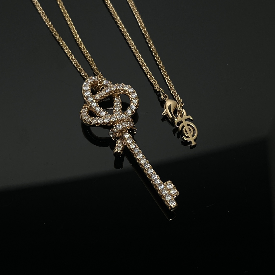 Tiffany Knot Key Pendant Necklace with Diamonds - Rep Fashion™