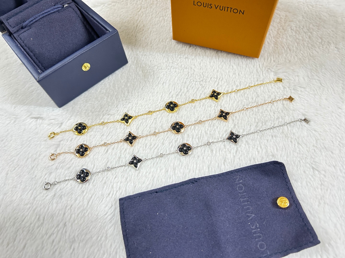 Louis Vuitton Black Carnelian Color Blossom Bracelet - Rep Fashion™