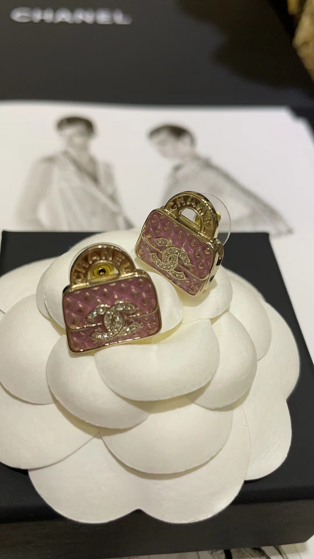 Chanel Pink Bag Earrings - Rep Fashion™