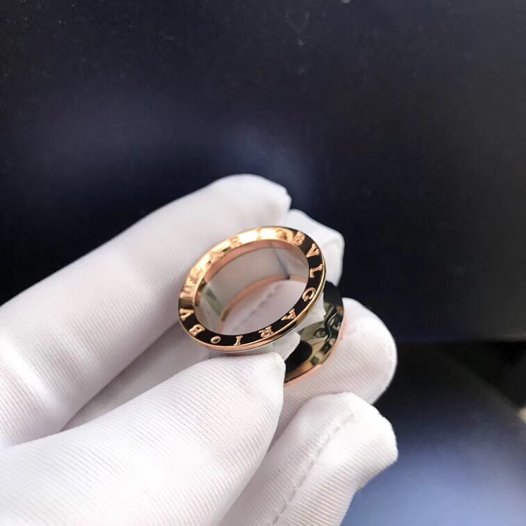 Bvlgari Rose Gold Mixed Metal Color Mirror Ring - Rep Fashion™