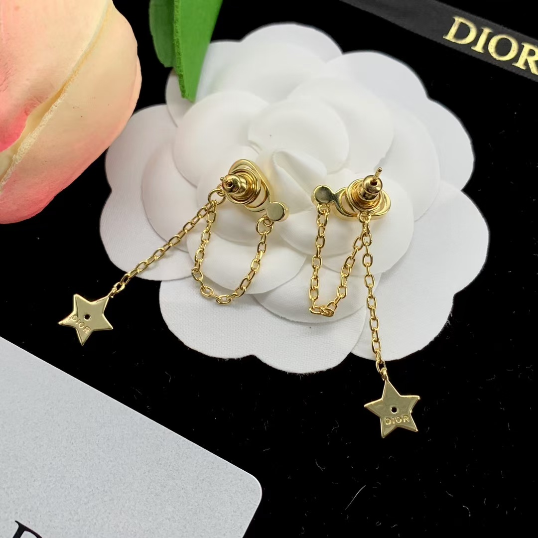 Dior Star Dangle Long Earrings - Rep Fashion™