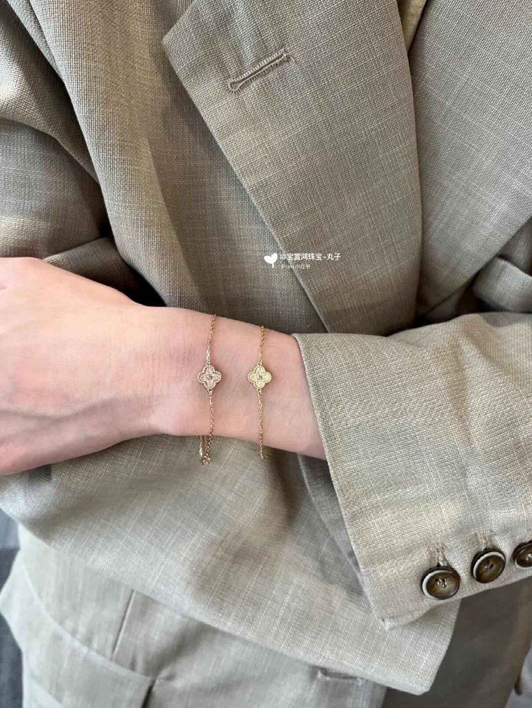 VCA Diamond Clover Sweet Alhambra Bracelet, 1 Motif - Rep Fashion™