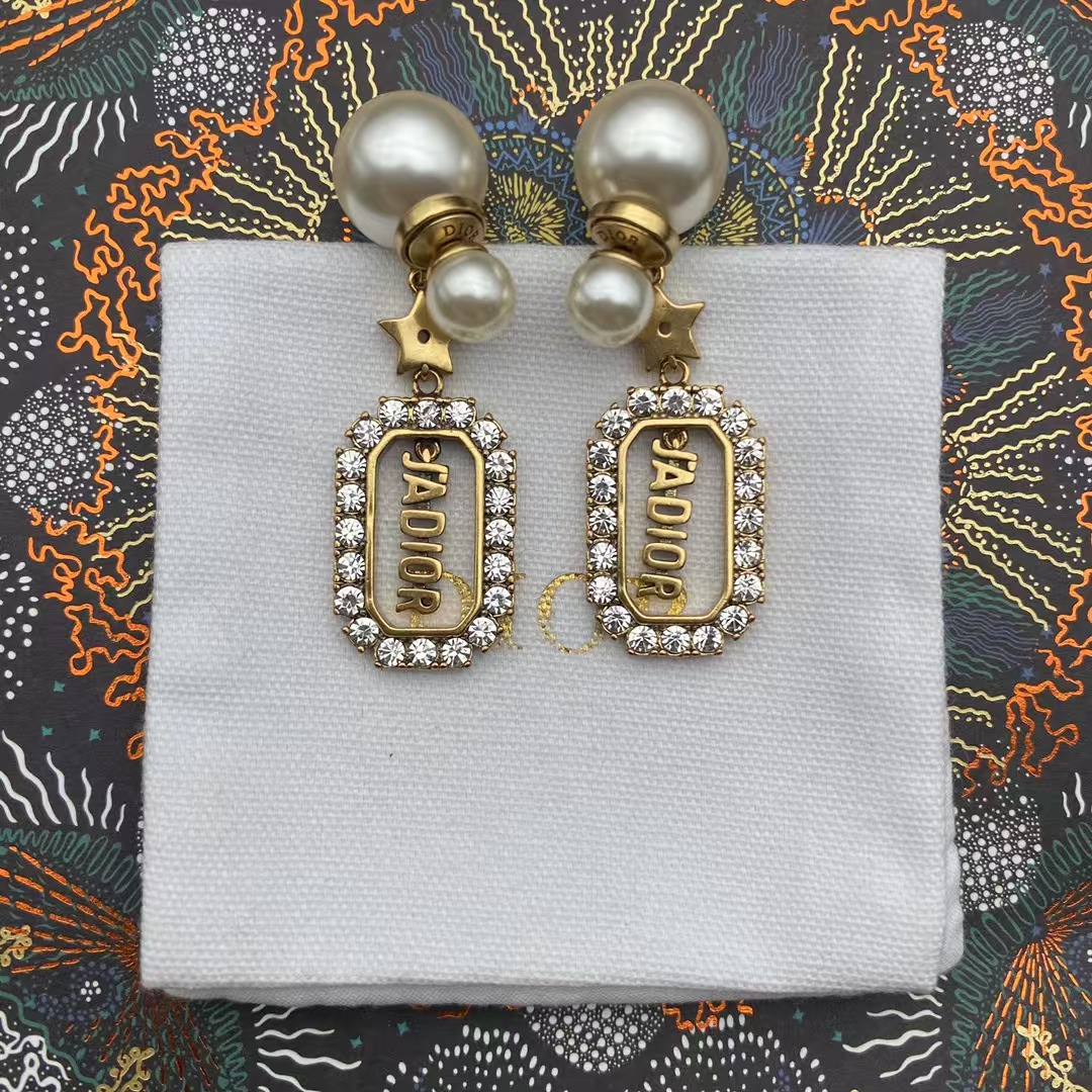 Dior JADIOR Drop Pearl Earrings - Rep Fashion™