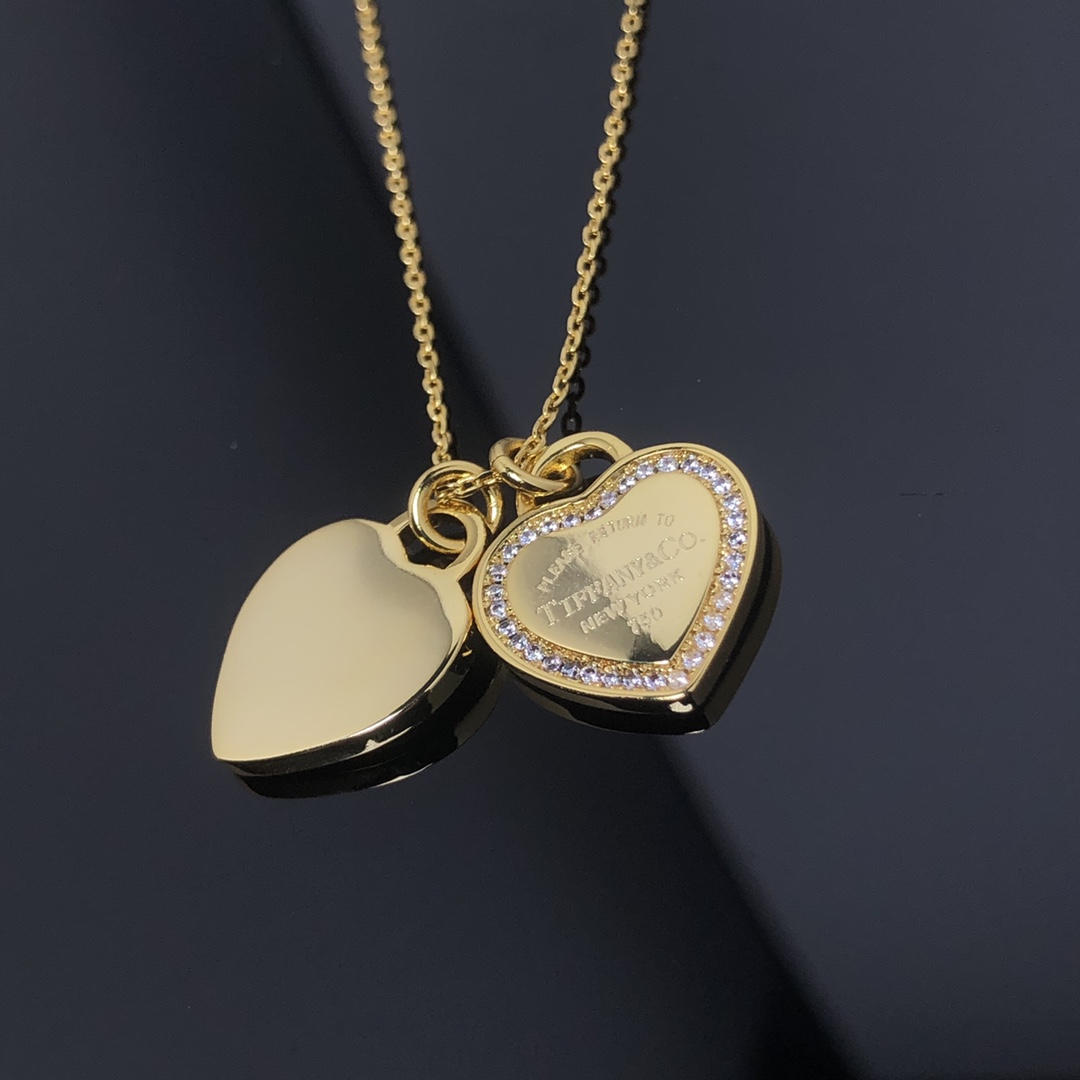 Tiffany Double Heart Pendant Necklace - Rep Fashion™