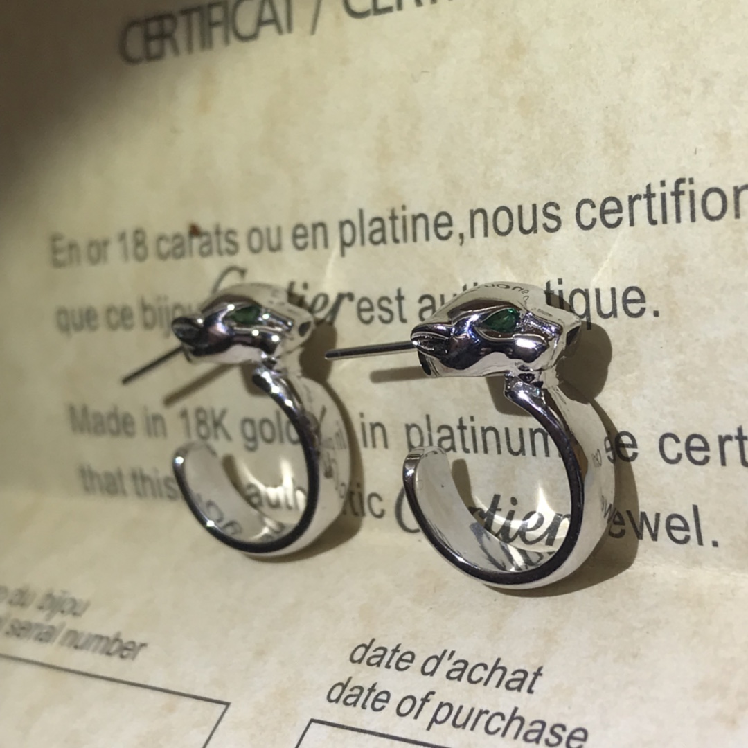 Cartier Panthère de Leopard Half Hoop Stud Earrings - Rep Fashion™