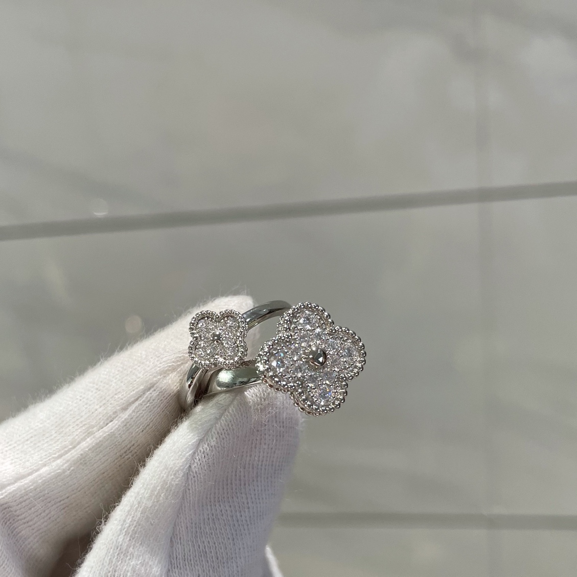 VCA Full Diamond Mini & Medium Vintage Alhambra Ring - Rep Fashion™