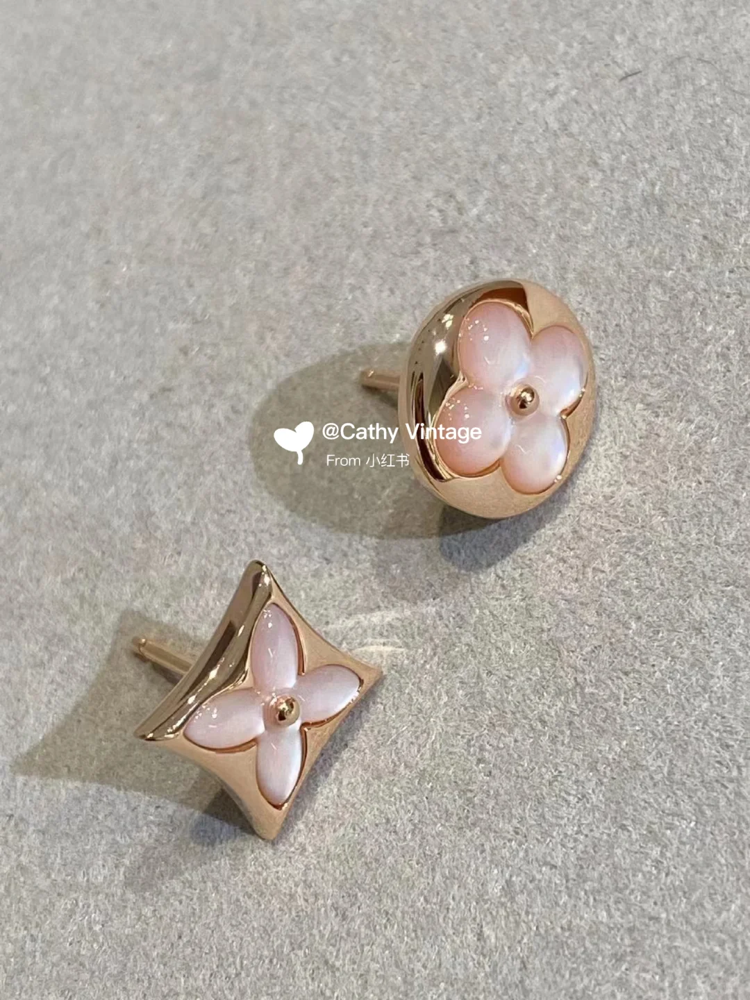 Louis Vuitton AB Asymmetric Pink Stud Earrings - Rep Fashion™
