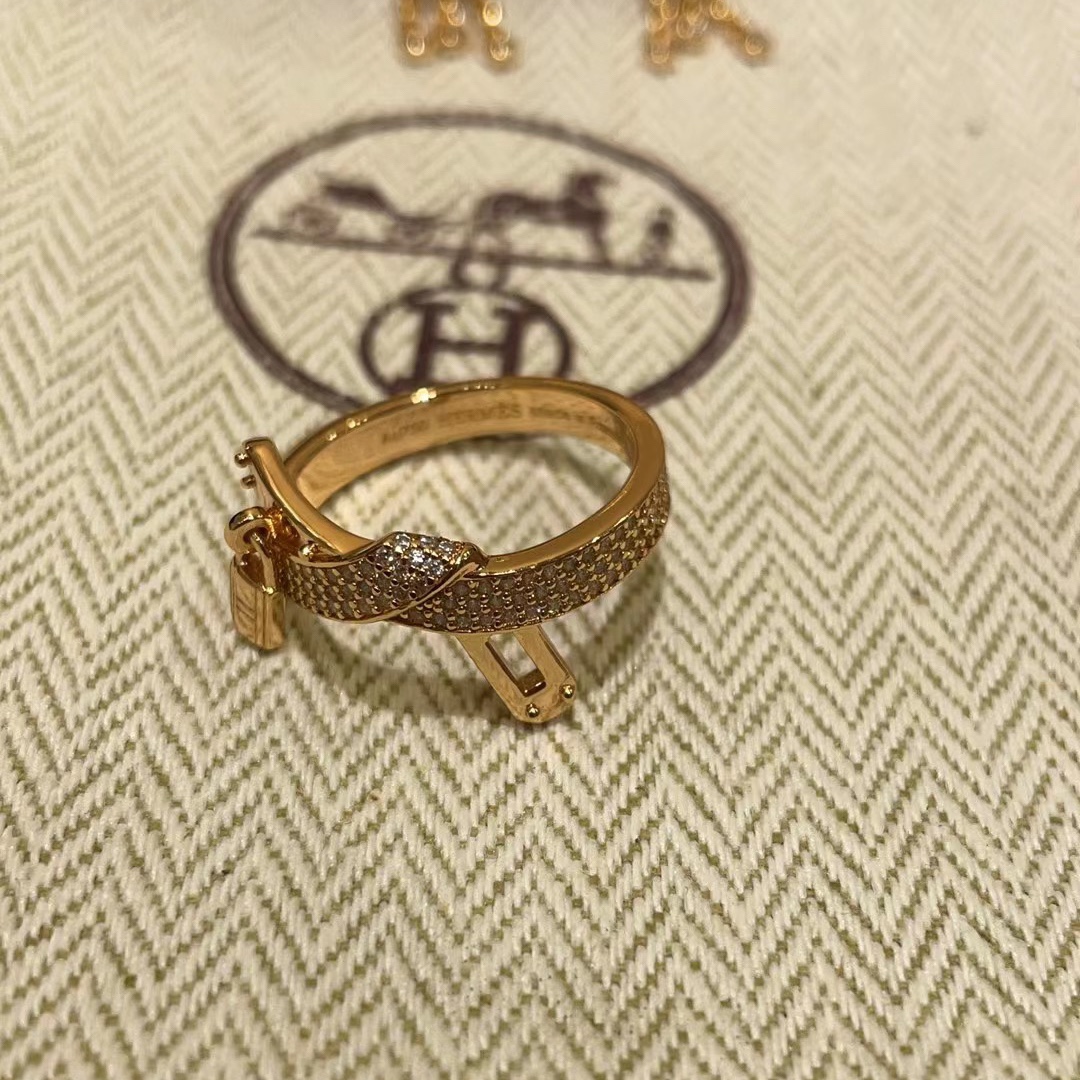 Hermes Half Paved Lock Ring - Rep Fashion™