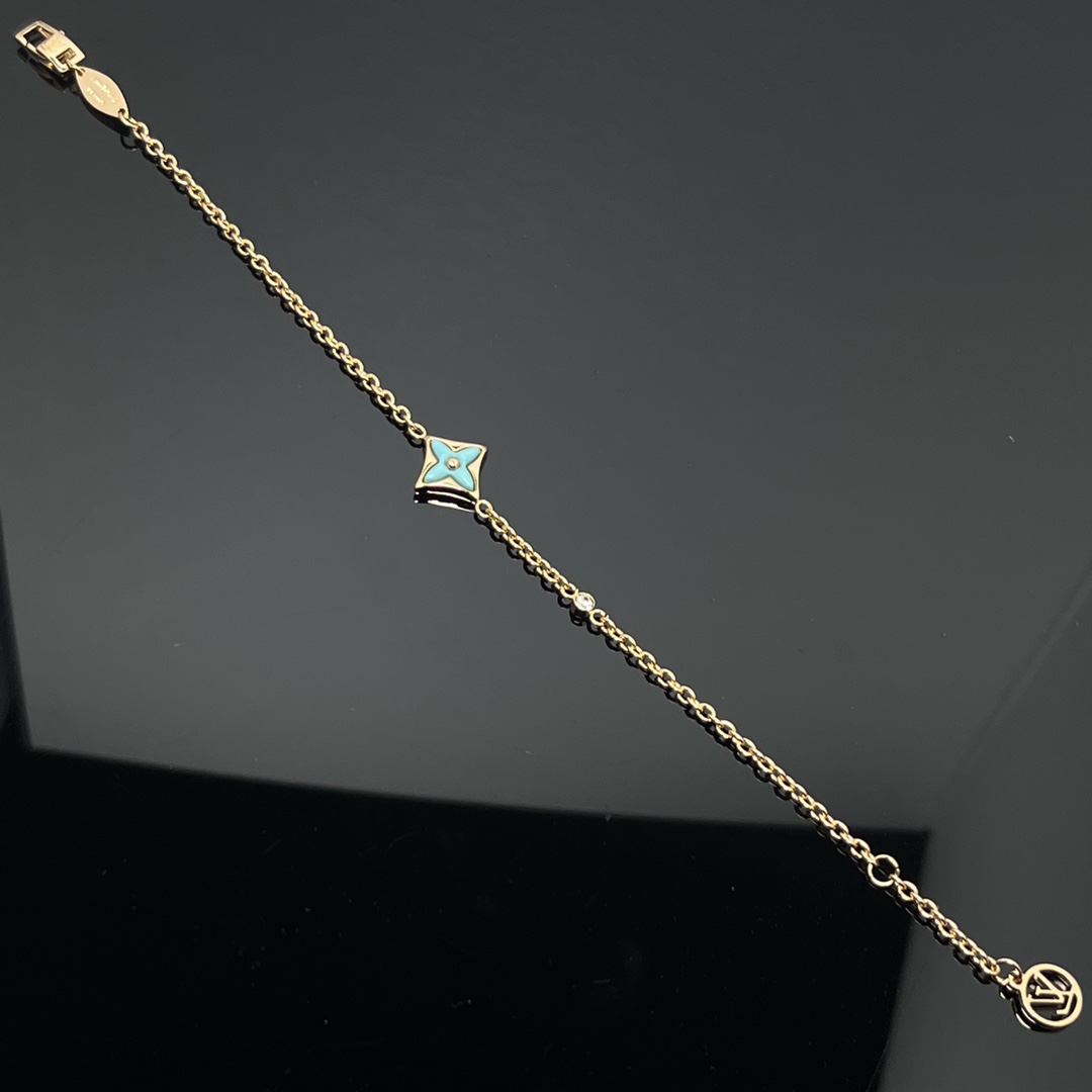 Louis Vuitton Blue Amazonite 1 Motif BB Star Bracelet - Rep Fashion™