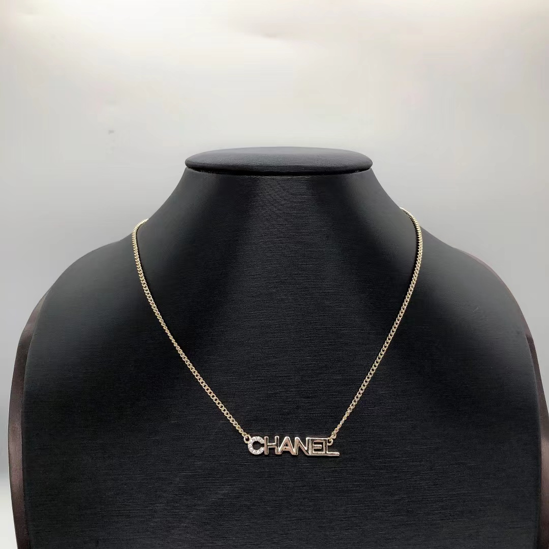 Chanel Letters Pendant Gold Chain Necklace - Rep Fashion™