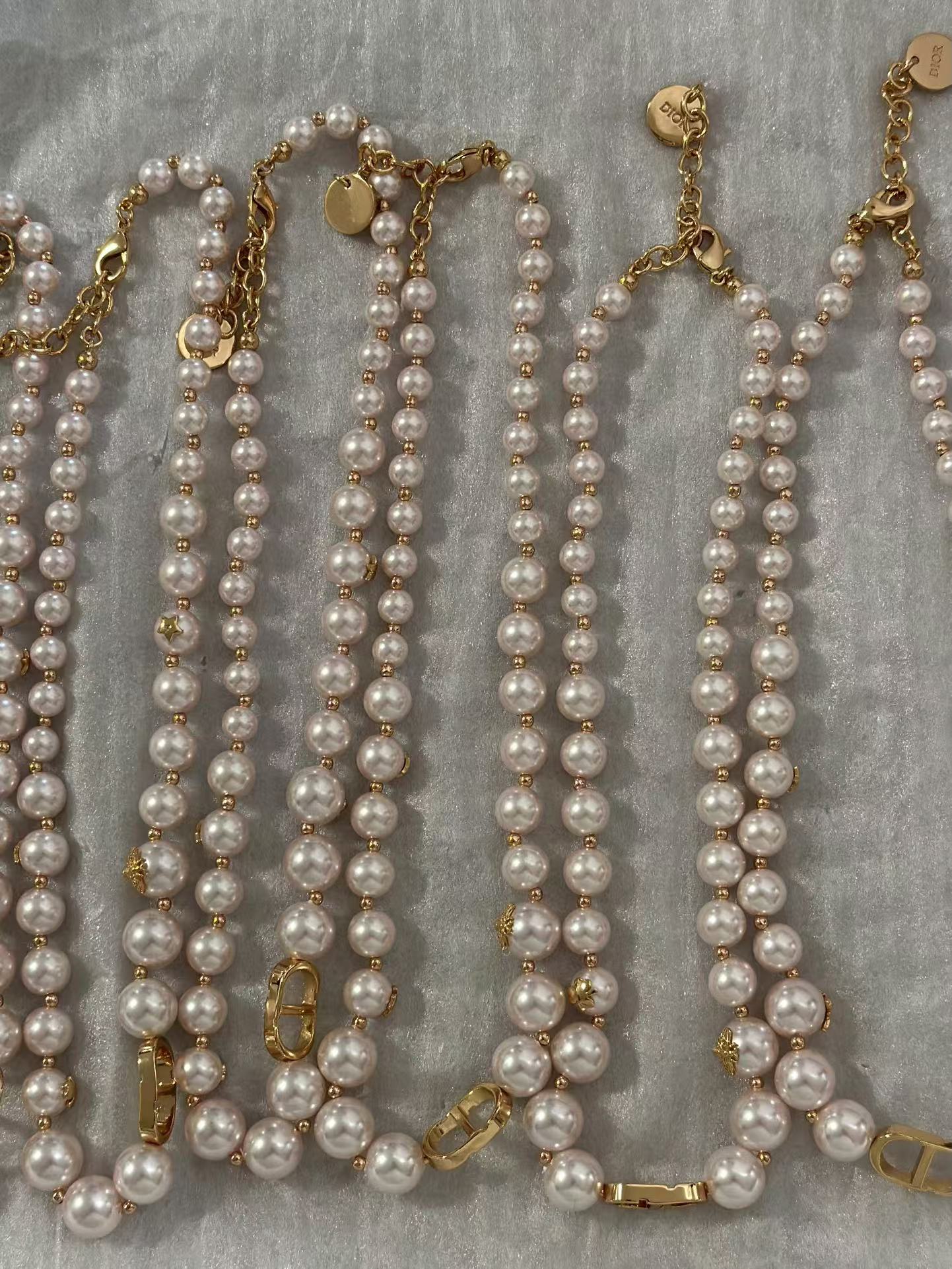 Dior Rose Gold- Finish Vintage Pearl Necklace - Rep Fashion™
