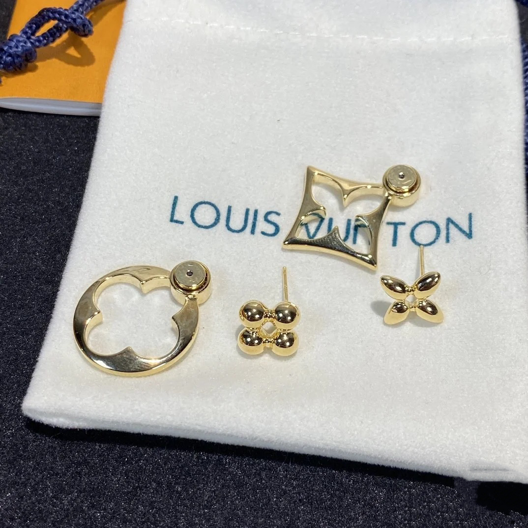 Louis Vuitton Asymmetric Hollow Stud Earrings - Rep Fashion™