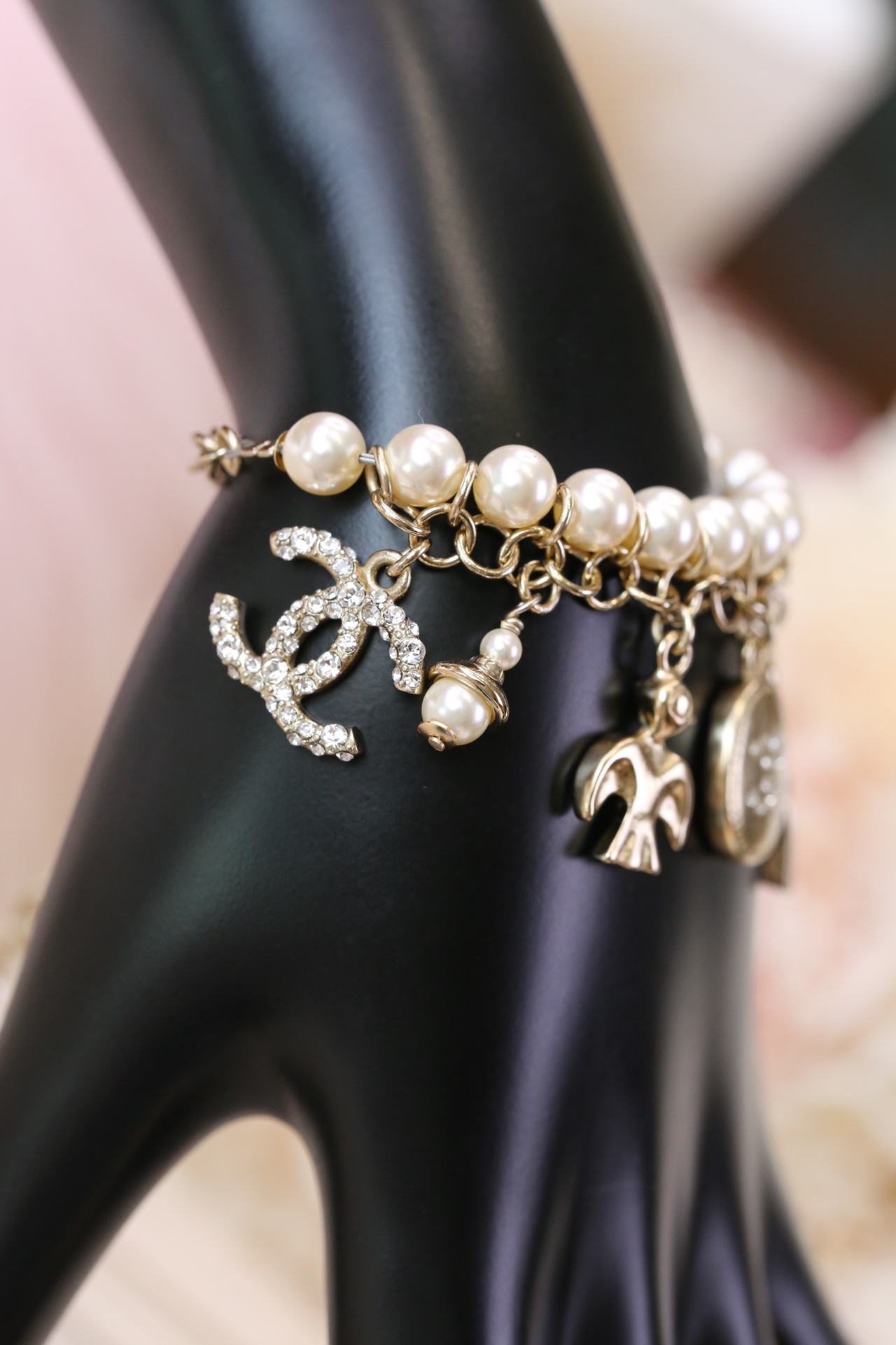 Chanel Bird CC Charms Chain Pearl Tassel Bracelet - Rep Fashion™