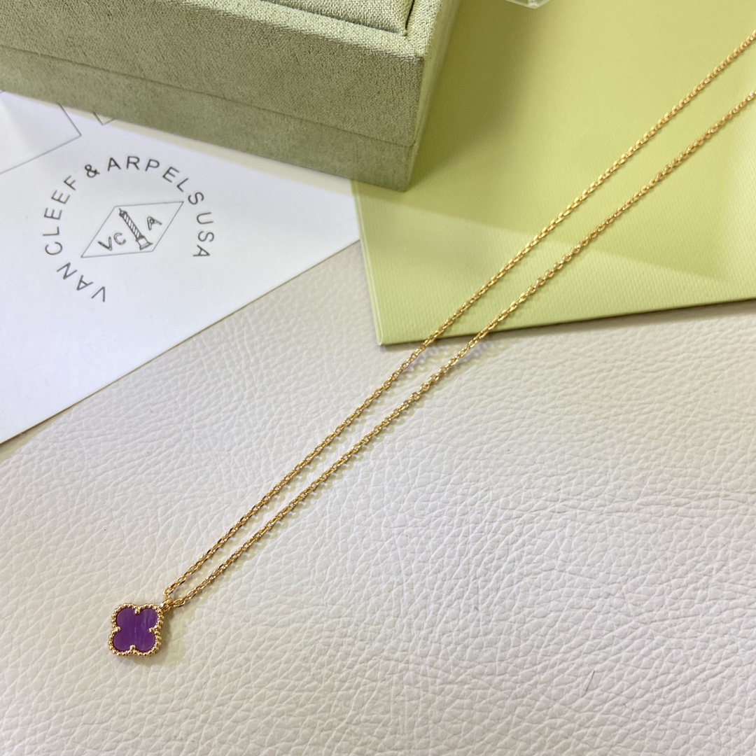 VCA Mini Purple Sweet Alhambra Necklace - Rep Fashion™