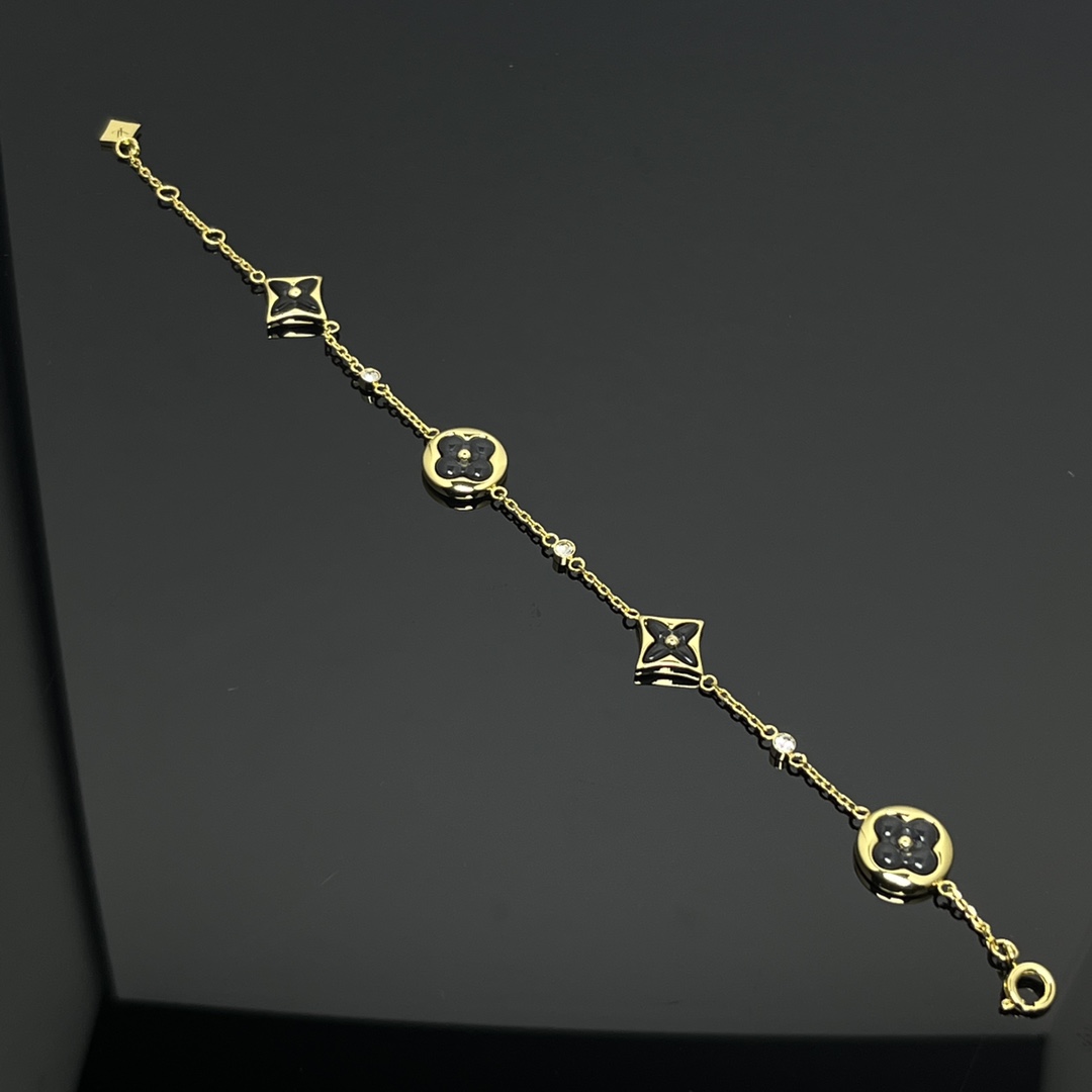 Louis Vuitton Black BB Star Sun Blossom 4 Motifs Bracelet - Rep Fashion™