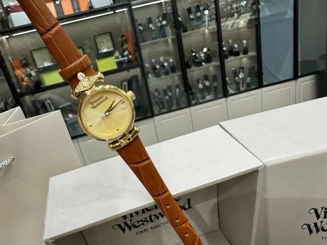 Vivienne Westwood Brown Genuine Leather Band Watch - 23MM - Rep Fashion™