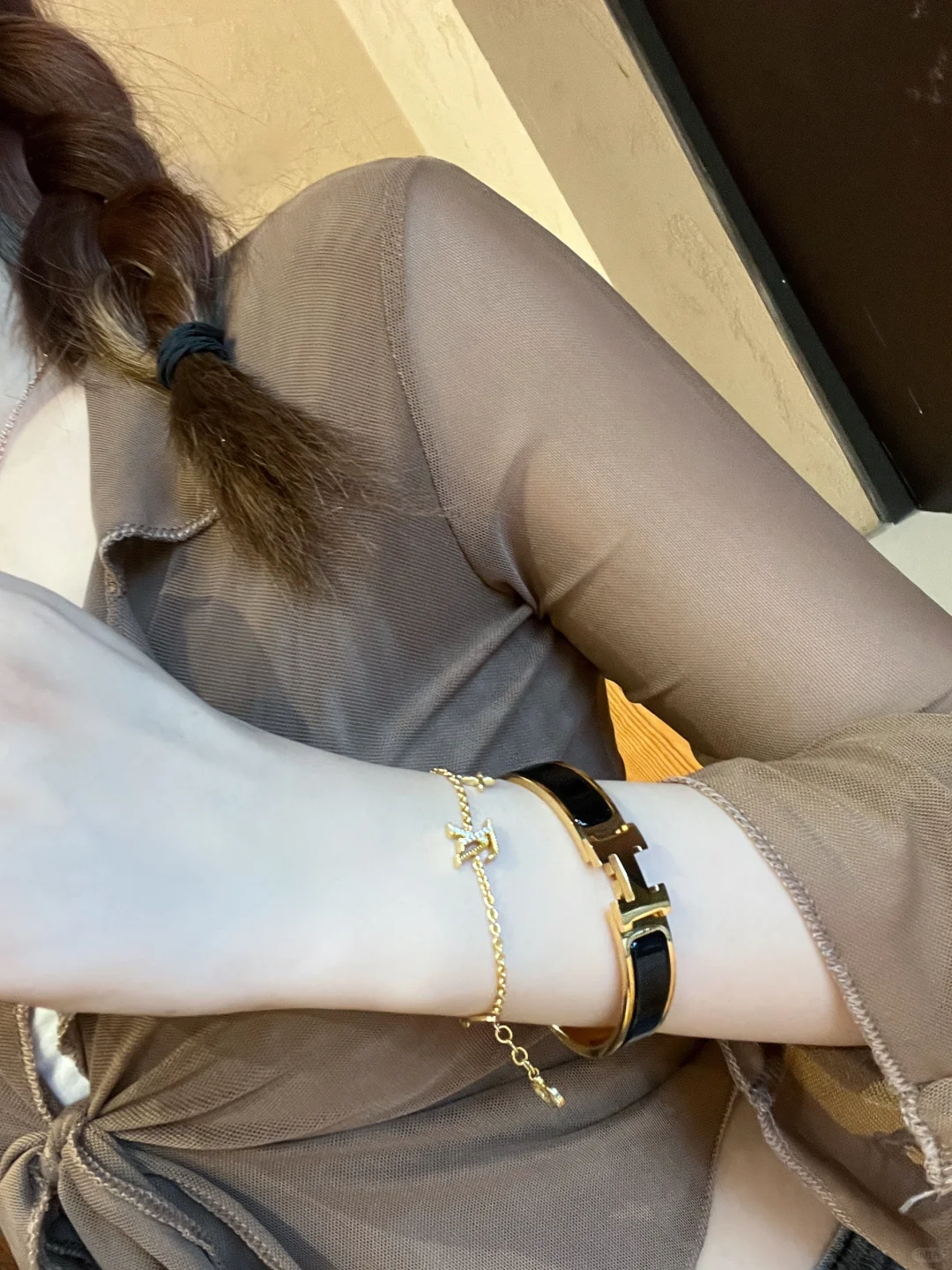 Hermes Wide H Enamel Bracelet Bangle - Rep Fashion™