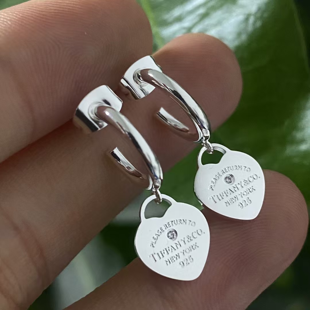 Tiffany Heart Drop Hoop Earrings - Rep Fashion™