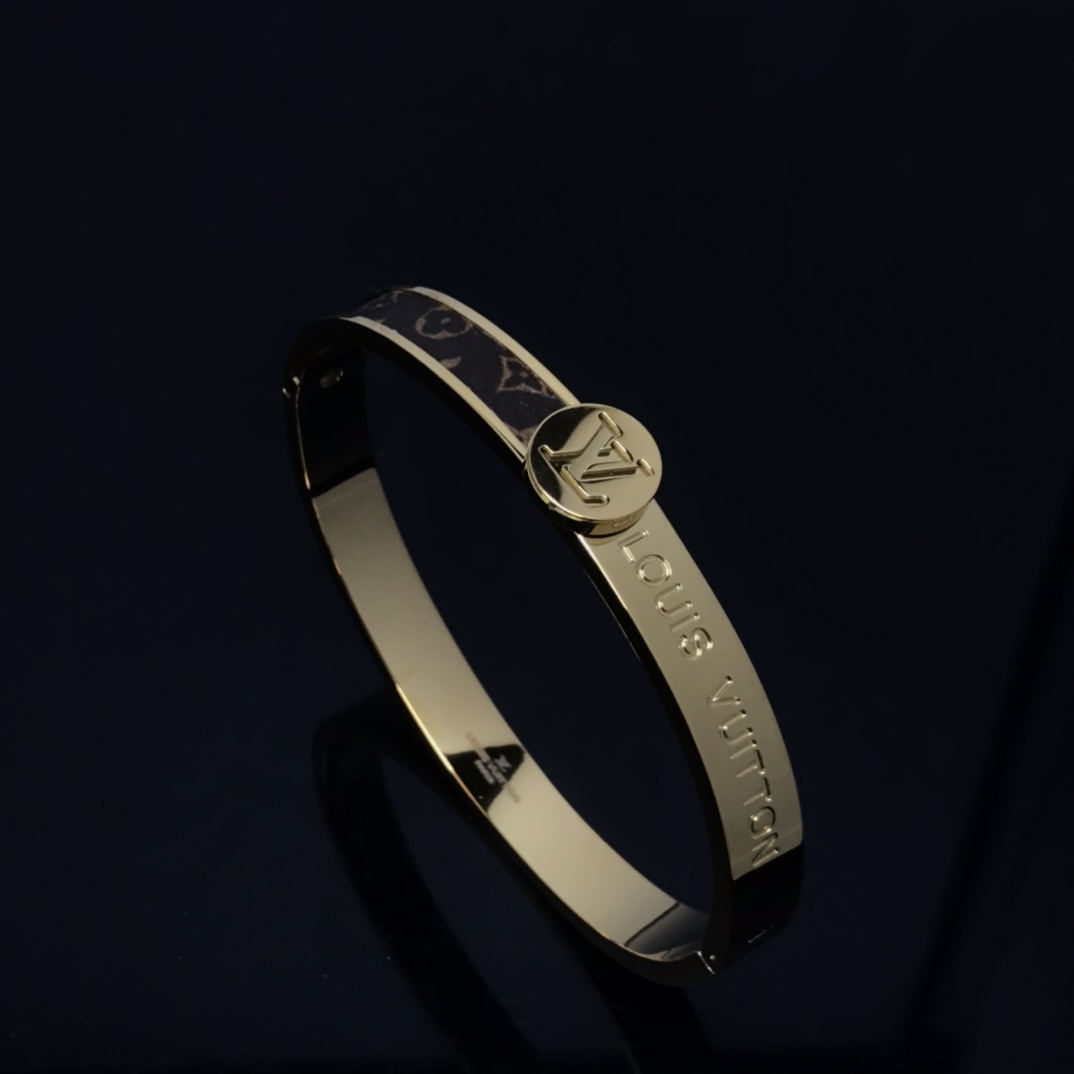 Louis Vuitton Half Leather Bangle Bracelet - Rep Fashion™