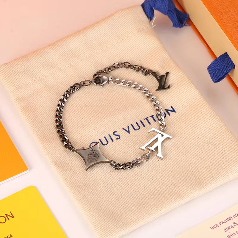 Louis Vuitton Silver Black Gold Mixed Metal Color Unisex Bracelet - Rep Fashion™