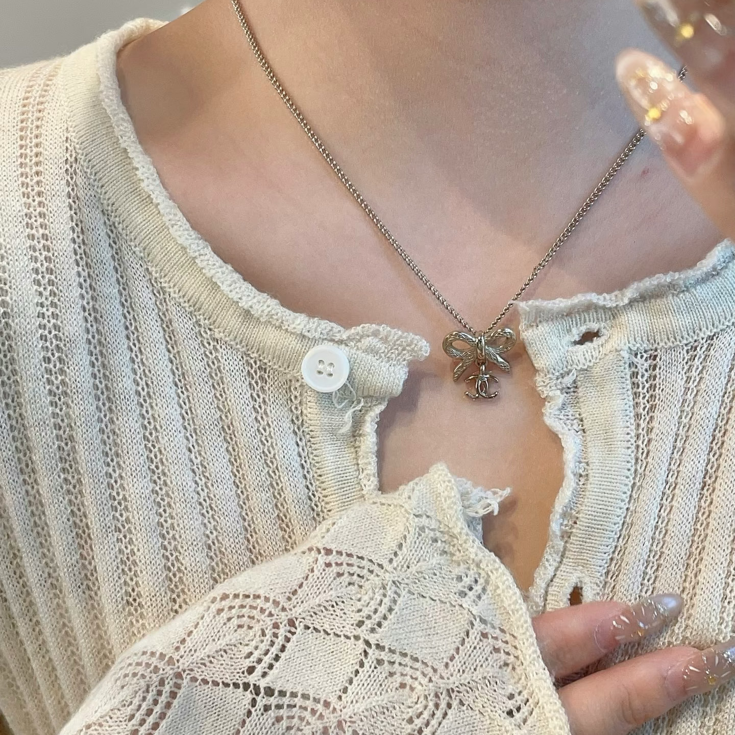 Chanel Simple Bowknot CC Pendant Necklace Minimalist - Rep Fashion™