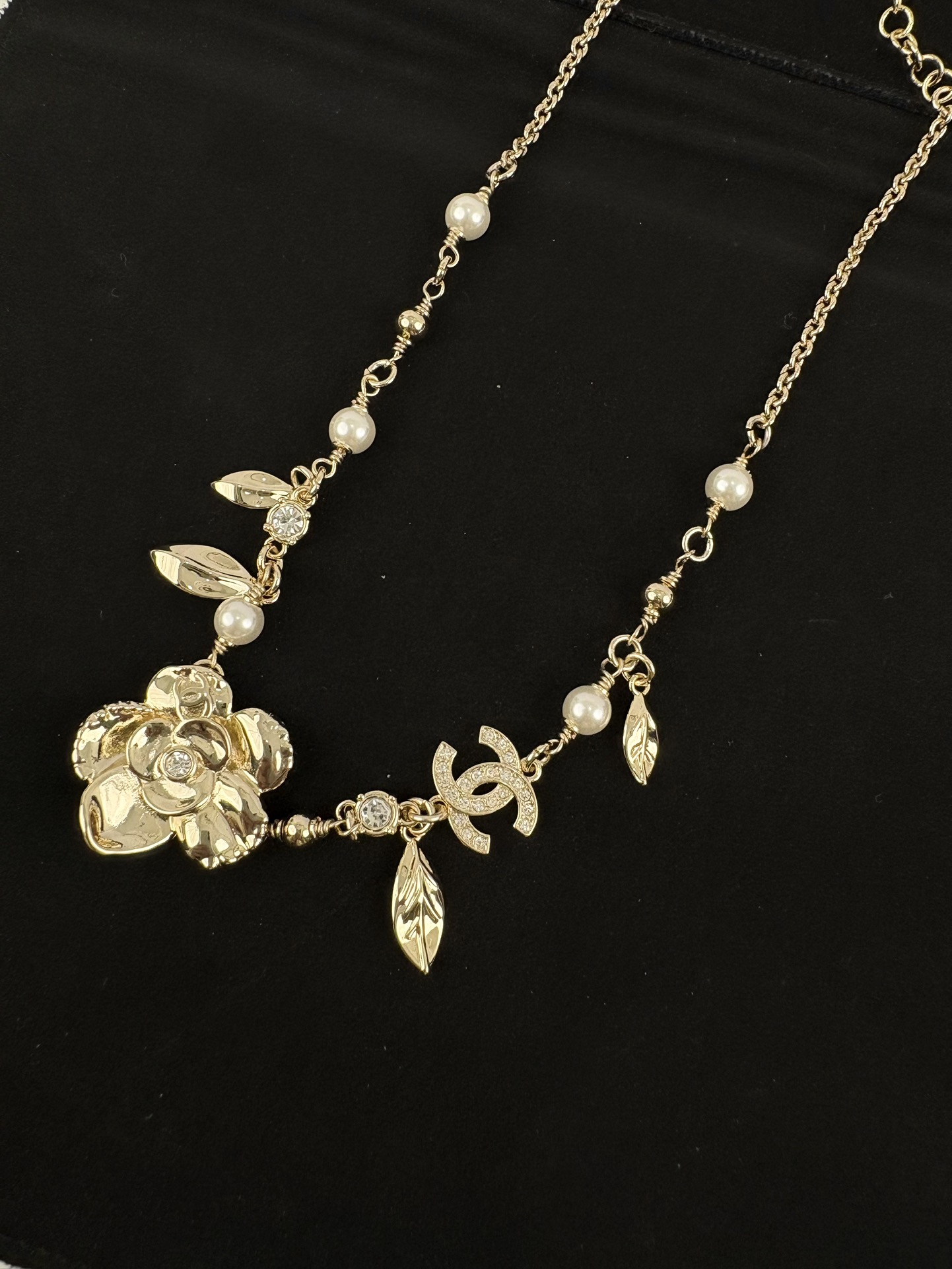 Chanel Leaves Charms Camellia Pendant Necklace - Rep Fashion™