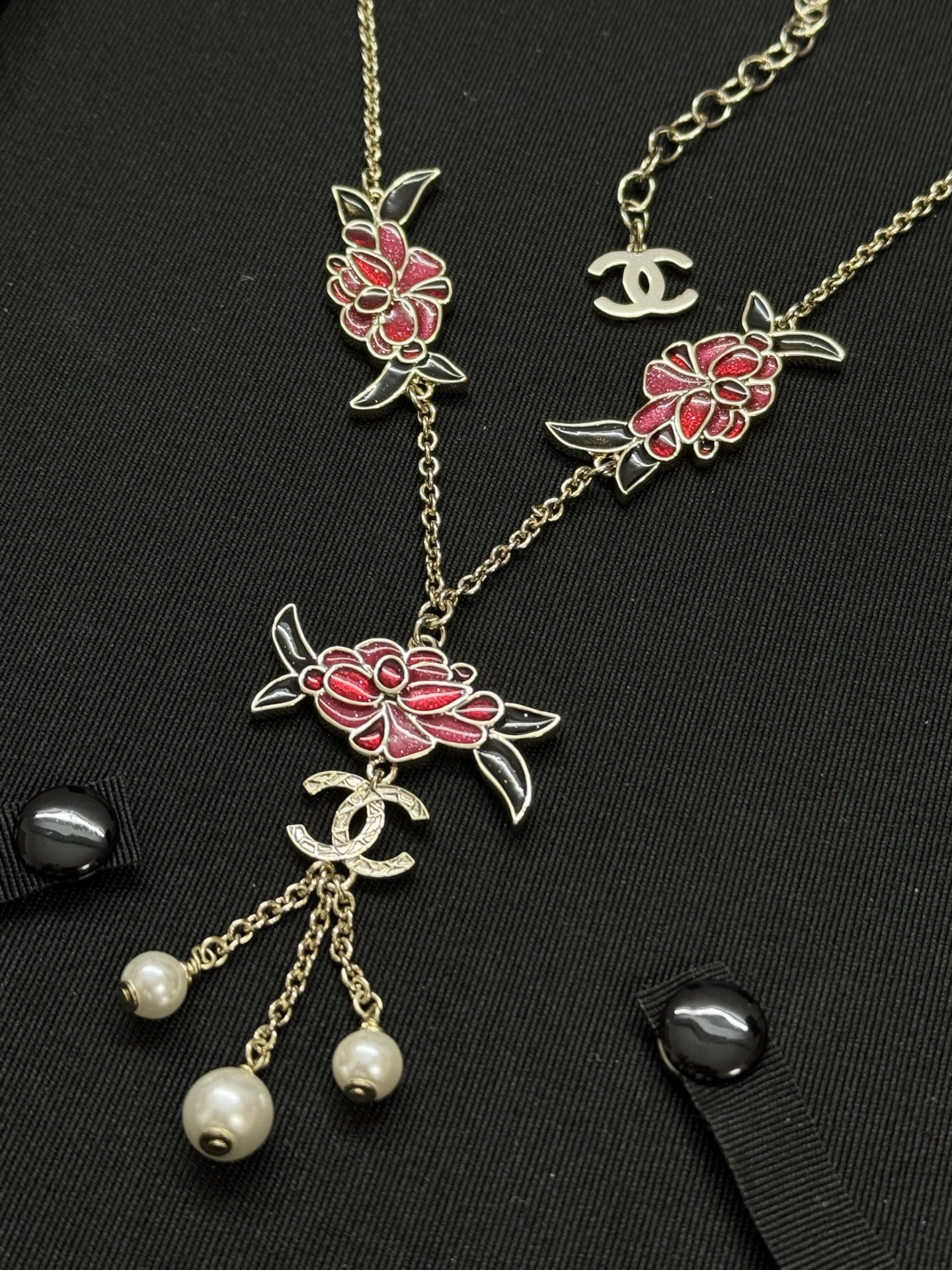 Chanel Flower Pearl Tassel Sweater Chain Necklace - Rep Fashion™