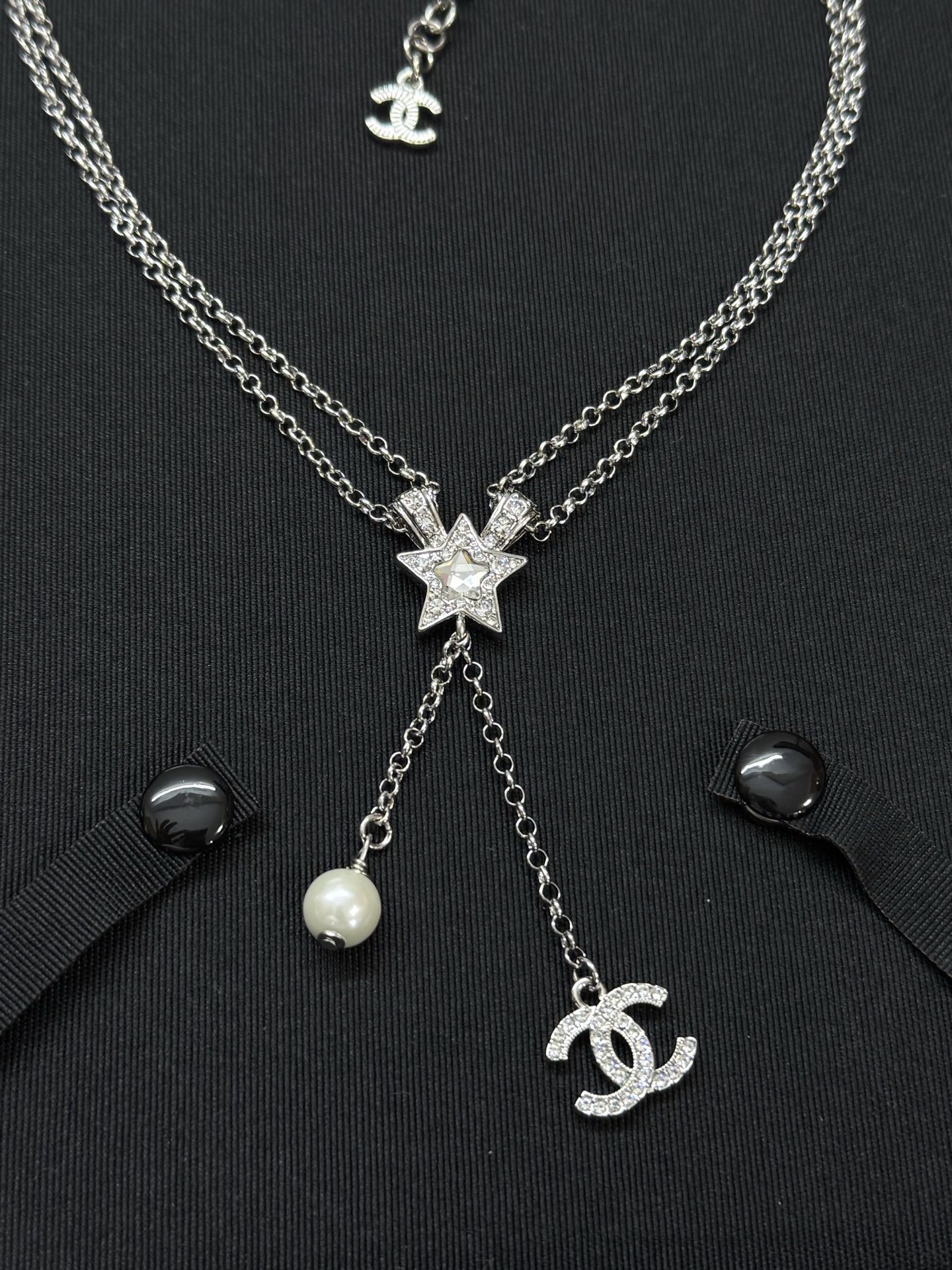 Chanel Two Layered Star with CC and Pearl Tassel Necklace - Rep Fashion™