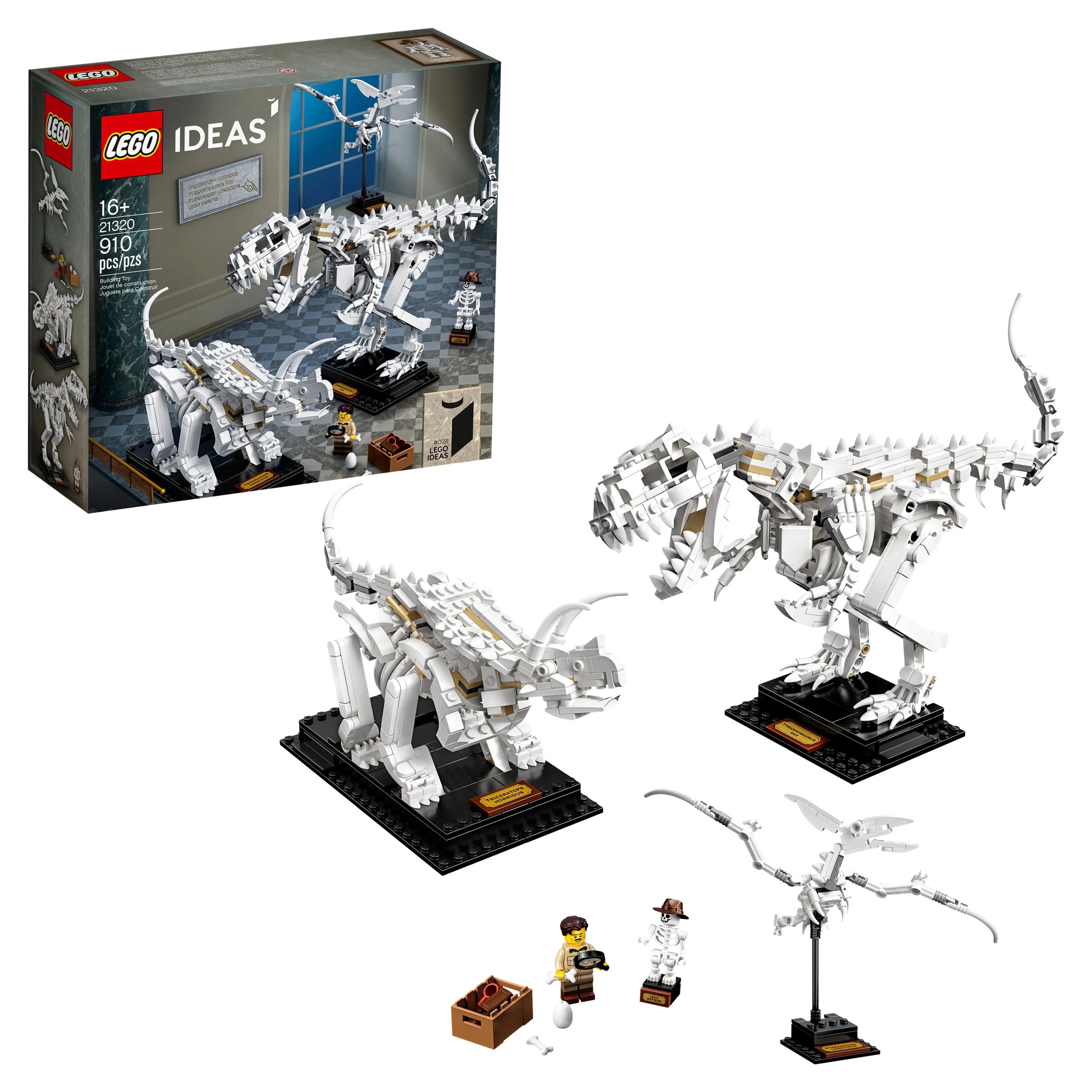 2024 LEGO Ideas 21320 Kit de Construcción de Fósiles de Dinosaurios (910 Piezas)