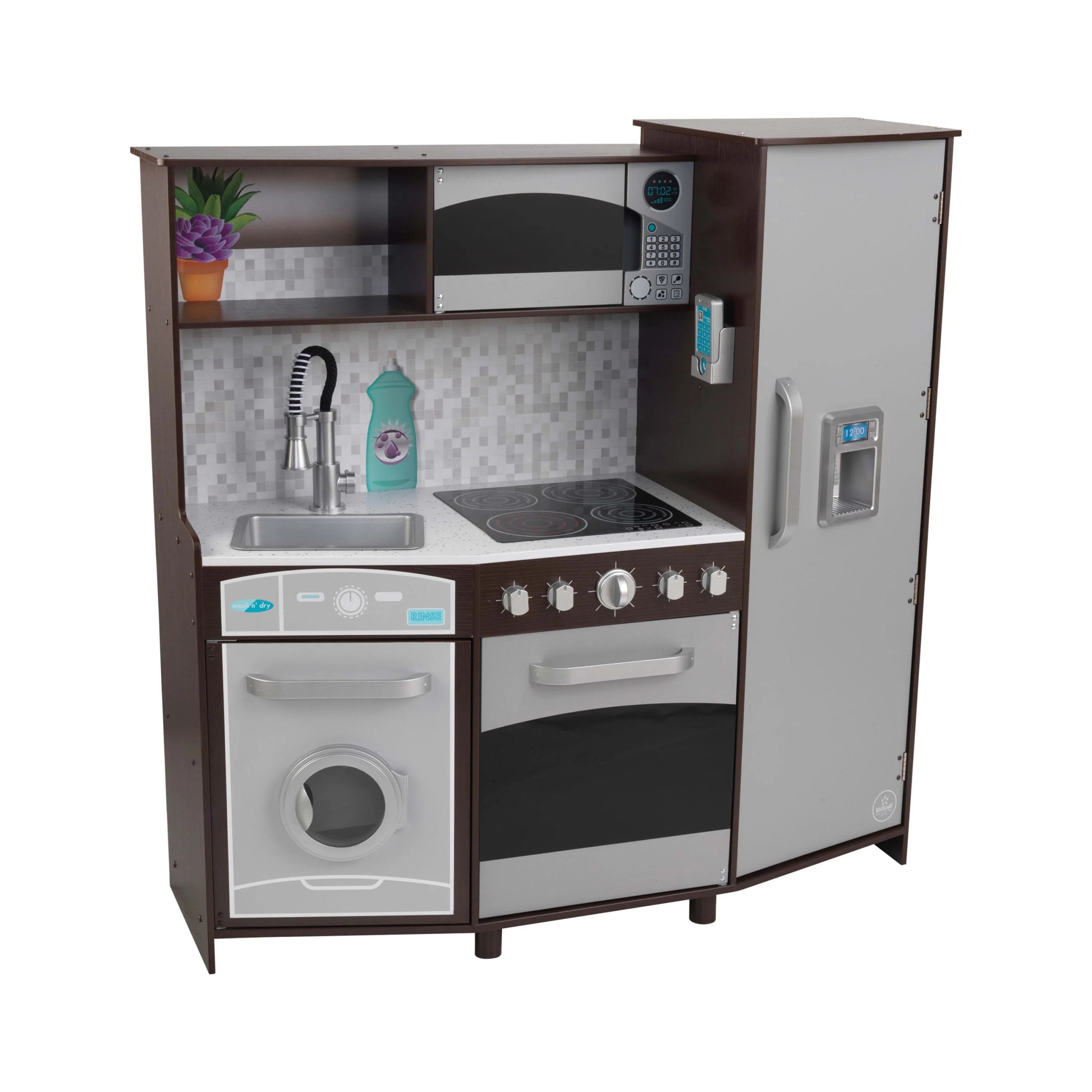 Cocina Grande de Madera KidKraft 2024 con Luces y Sonidos – Color Espresso