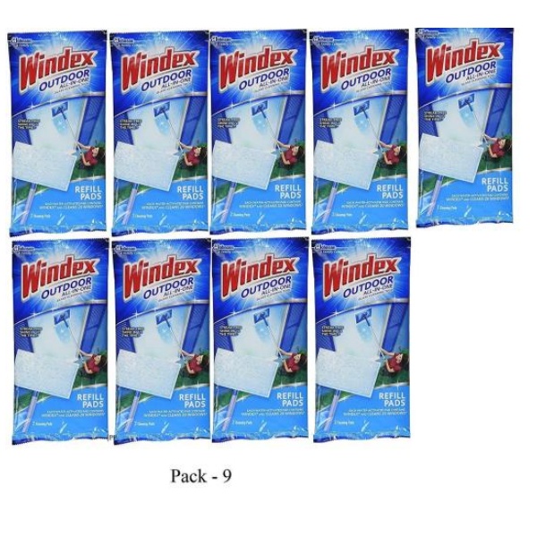 2024 Windex Outdoor Limpiador de Ventanas Todo en Uno (Recarga, Paquete de 9)