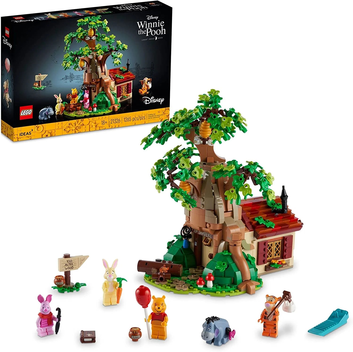 2024 LEGO Ideas Disney Winnie the Pooh 21326 Set de Construcción – con Minifiguras de Piglet, Eeyore y Pooh Bear