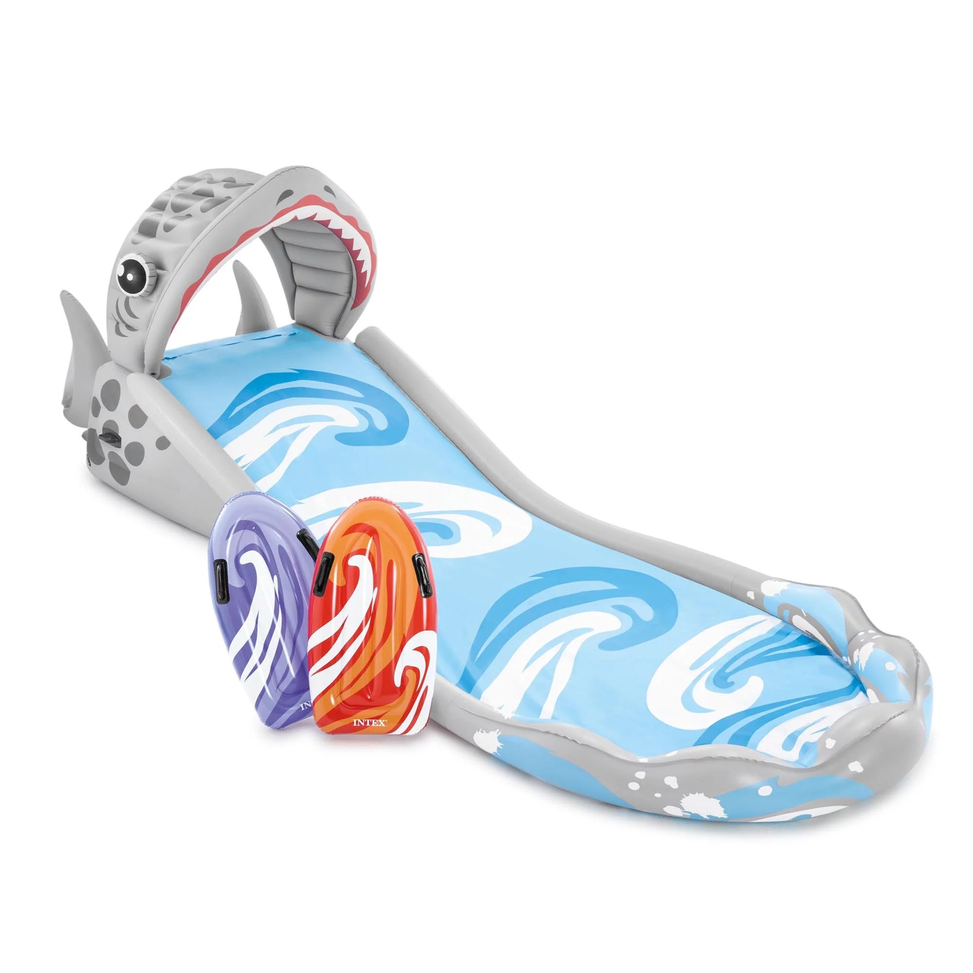 Tobogán Acuático Inflable Intex 2024 con Surf Riders y Bomba de Aire Eléctrica