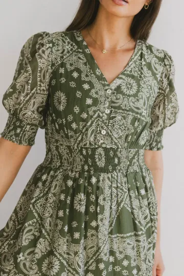 Dia Paisley Midi Dress - USdiscountonlinestore