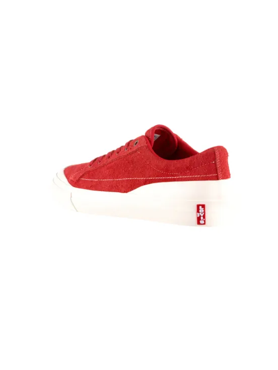 Men's Red & White Low Top Suede Casual Shoes - USdiscountonlinestore
