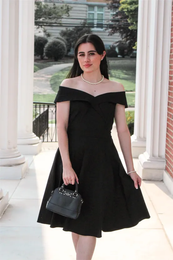 1950s Off Shoulder Swing Dress - USdiscountonlinestore