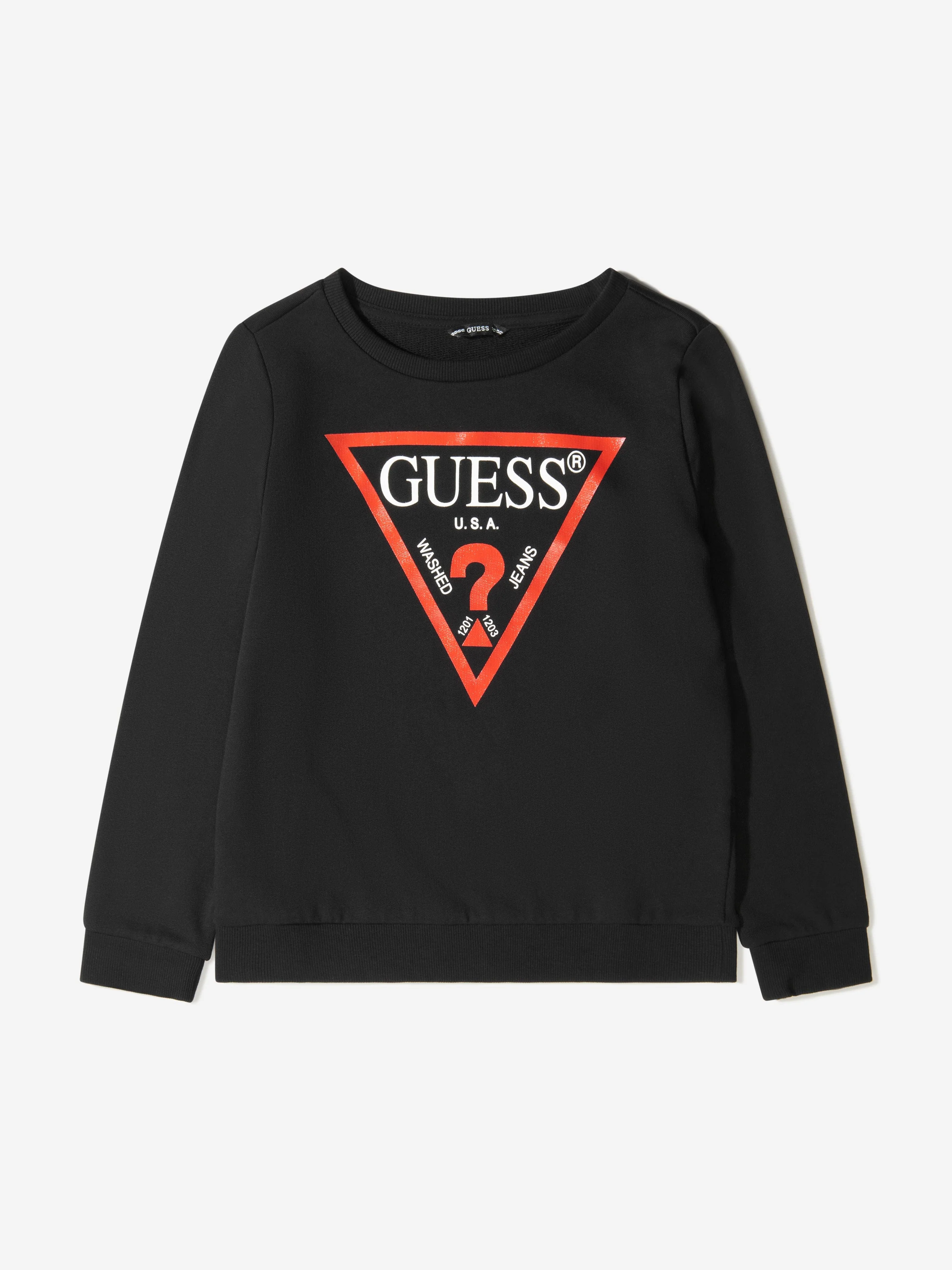 Guess Kids Logo Print Sweatshirt in Black - USdiscountonlinestore