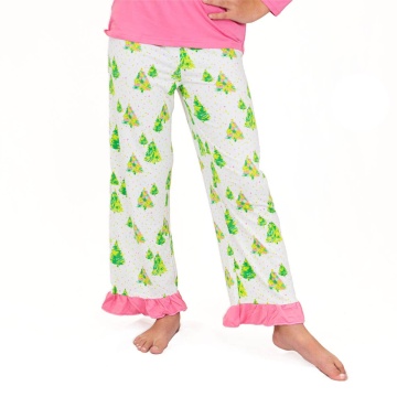 Small Girl's Celebration Tree Ruffle Sleep Pants - USdiscountonlinestore
