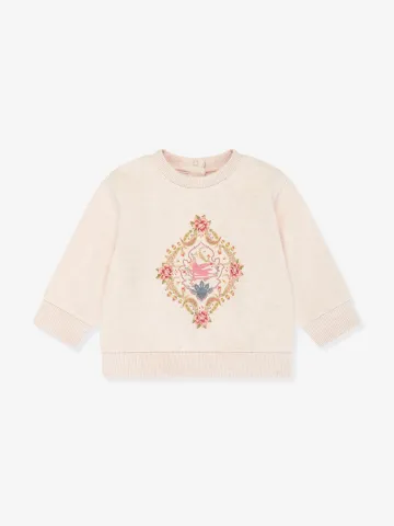 Etro Baby Girls Floral Sweatshirt in Beige - USdiscountonlinestore