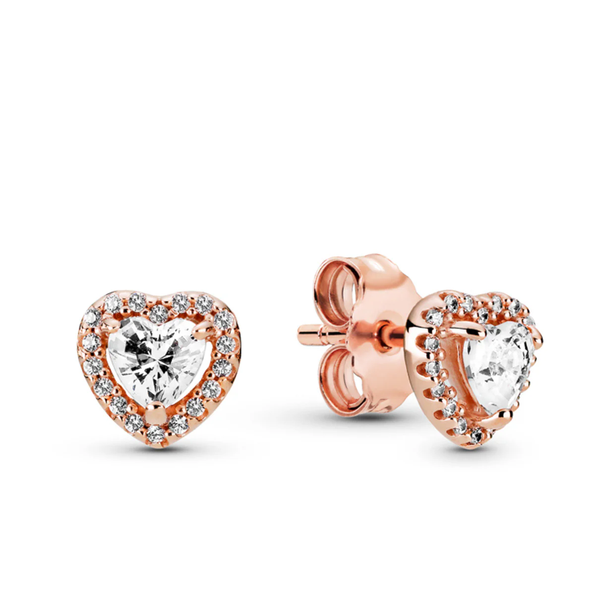 Pandora Sparkling Elevated Heart Stud Earrings