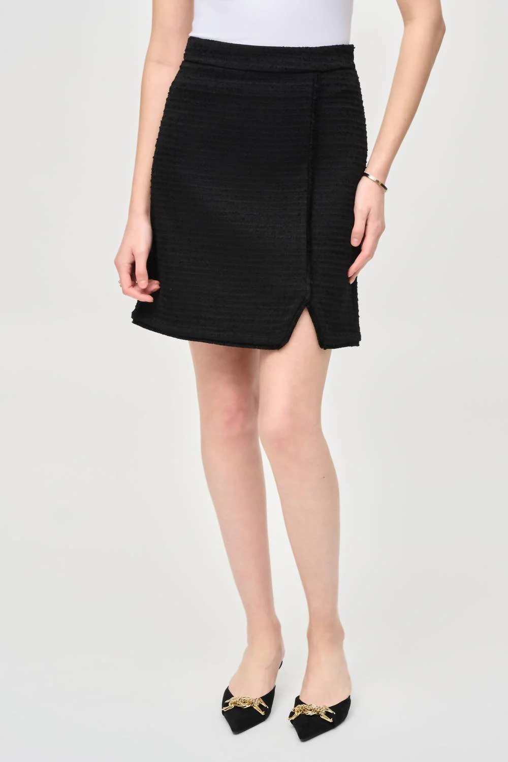 Boucle A-Line Skirt In Black