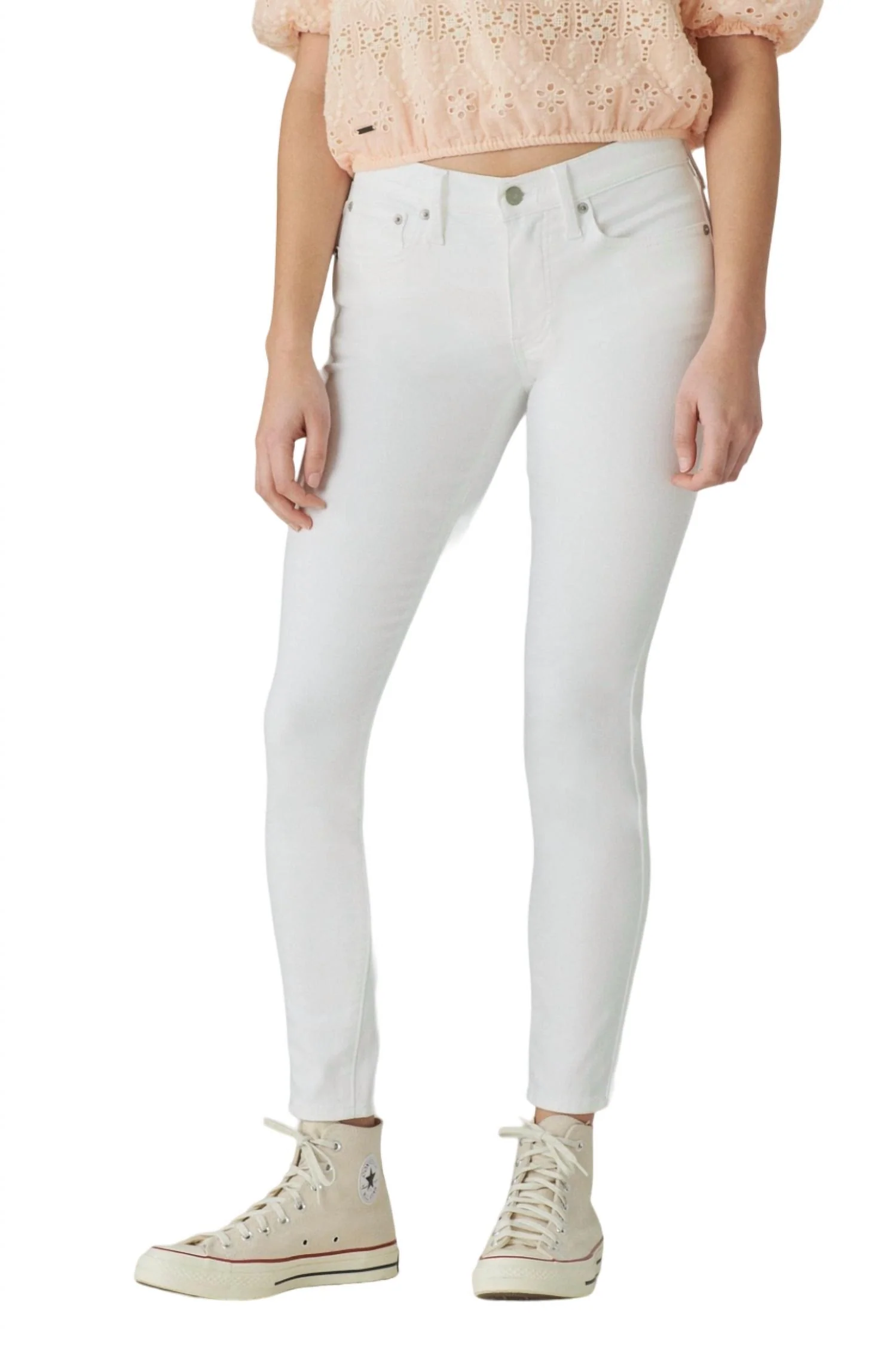 Mid Rise Ava Skinny Jeans In White