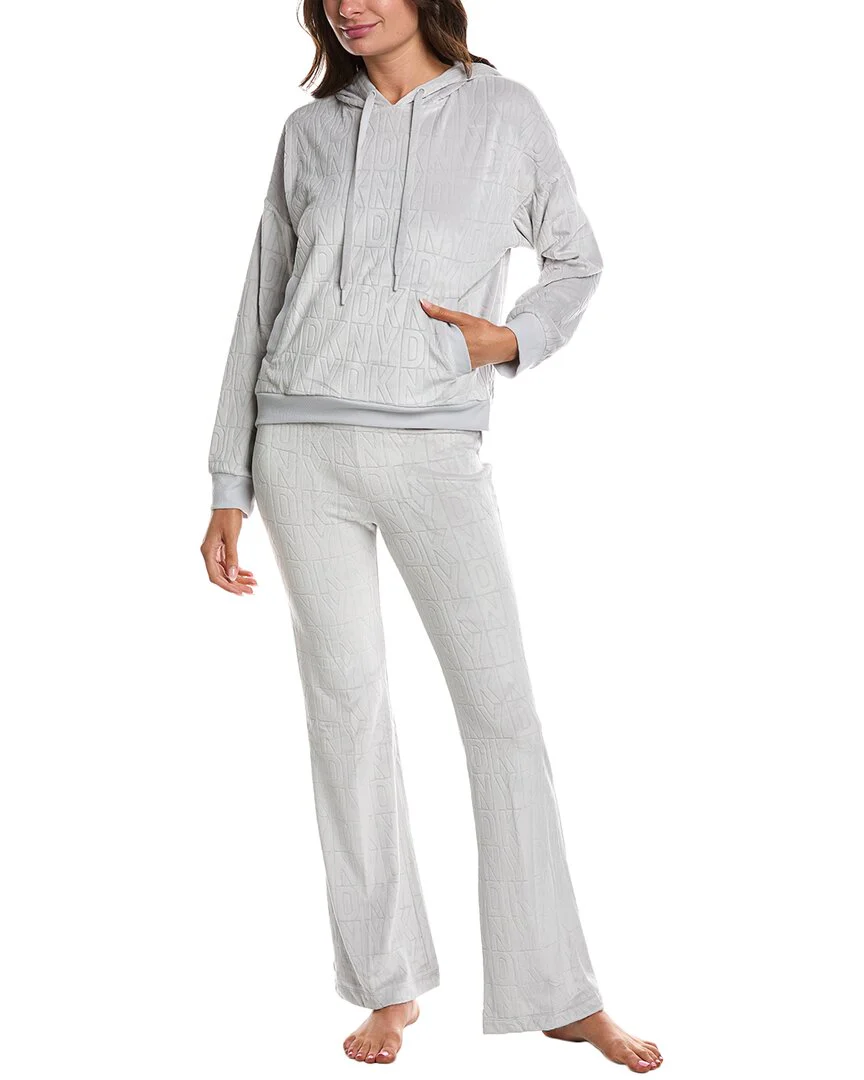 DKNY 2pc Hood Top & Pant Sleep Set