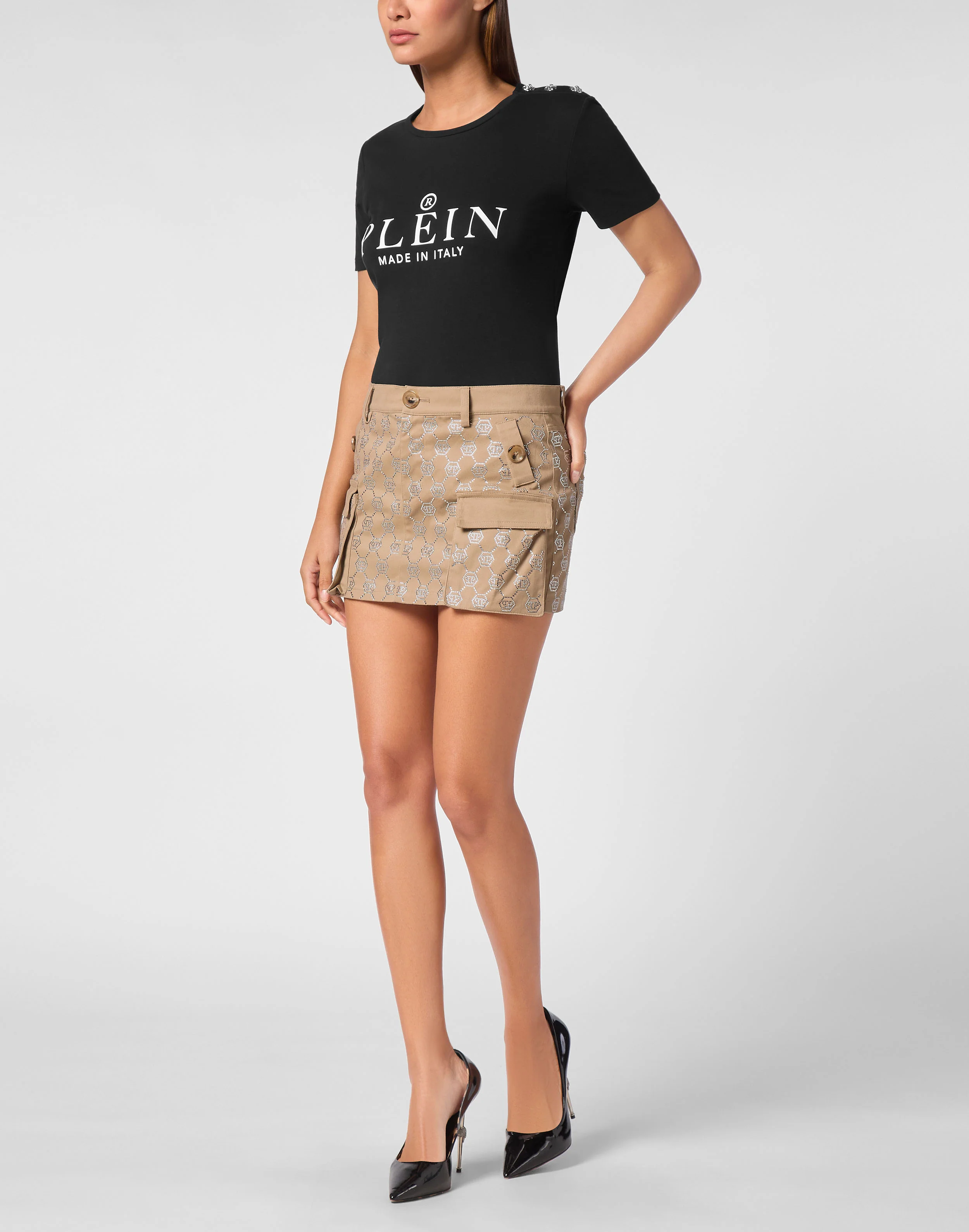 Cargo Mini Skirt Strass Monogram