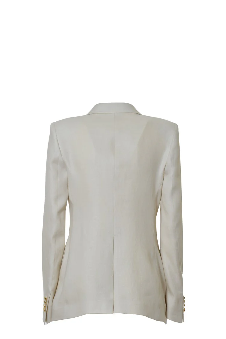 Hilda Jacket In Cream Linen Twill
