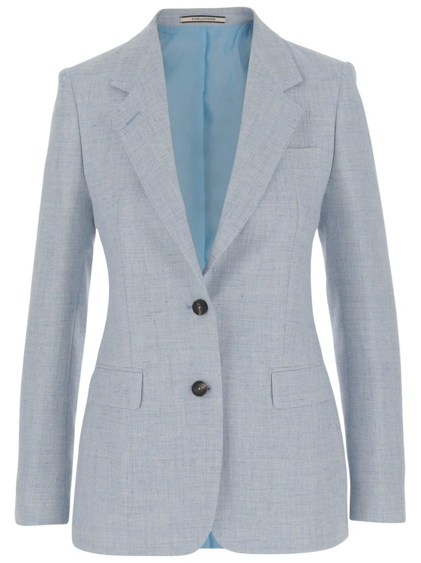 Linen Blend Single-Breasted Jacket